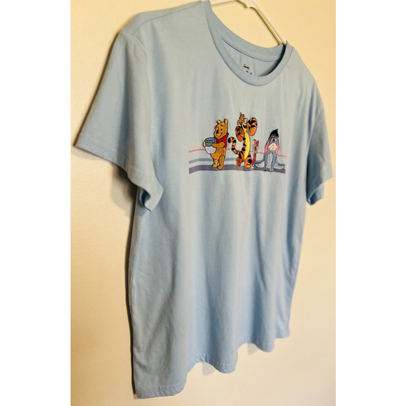Vintage Disney Winnie the Poo Tee Women’s Large Blue Embroidered Tigger Eeyore - Picture 4 of 5